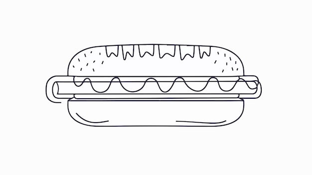 One Single Line Drawing of Fresh Sandwich Logo