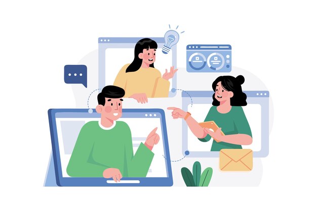 Vector online meeting illustration concept