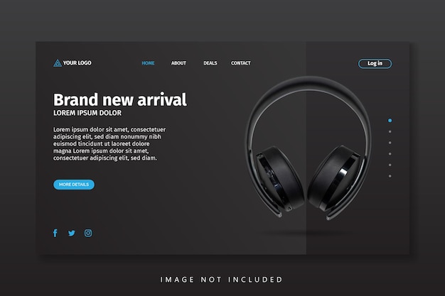 Online new product arrival landing page template