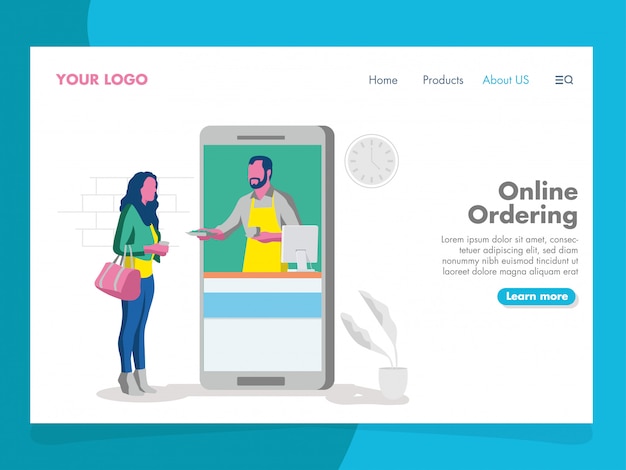 Online Ordering Illustration for landing page