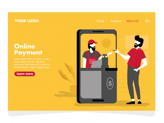 Online Payment Illustration for landing page