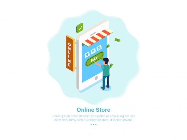 Online shop payment illustration