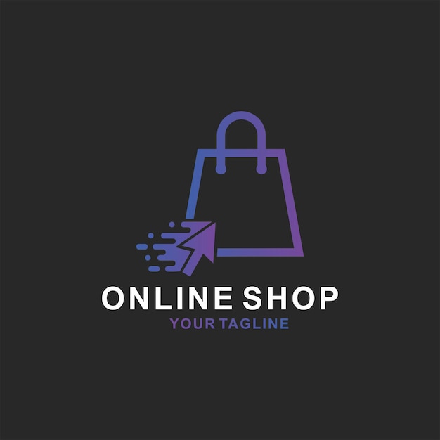 Online shop vector logo for business