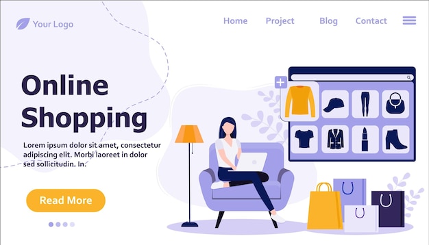 Online shopping concept illustration perfect for web design banner mobile app landing page