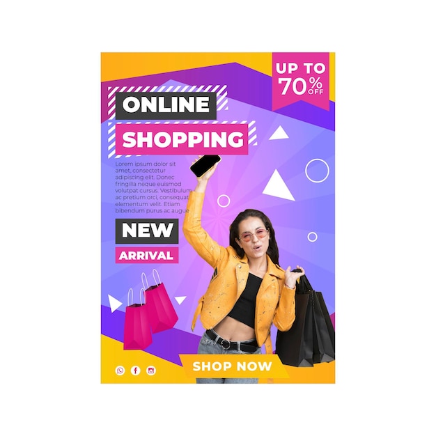 Online shopping flyer template