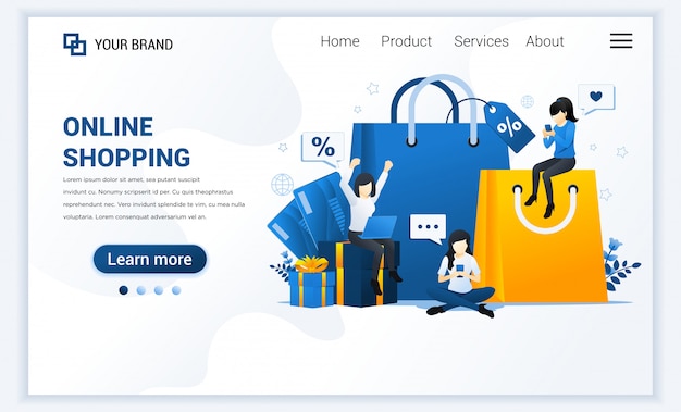 Online shopping landing page