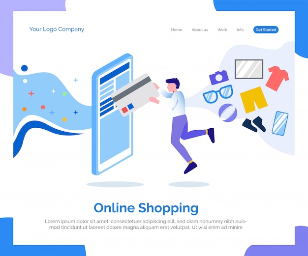 Online shopping landing page