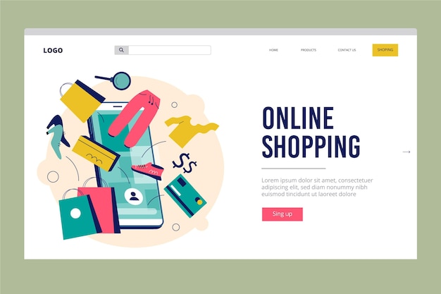 Online shopping - landing page