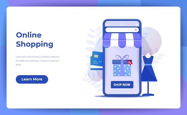 Online Shopping For Website Page or landing page