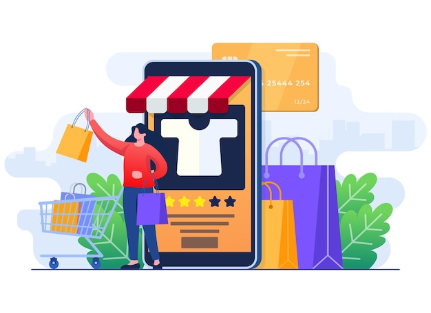 Vector online shopping