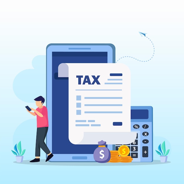 Online Tax Payment pay season tax time Concept Flat vector template