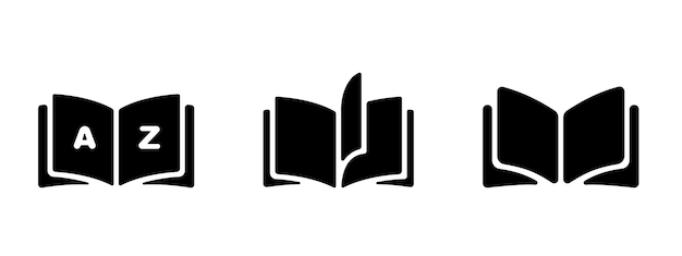 Open book icon pictogram set illustration