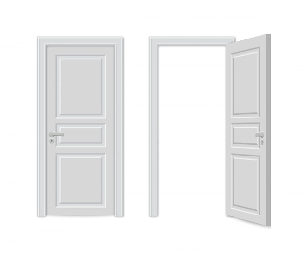 Vector open and close realistic door