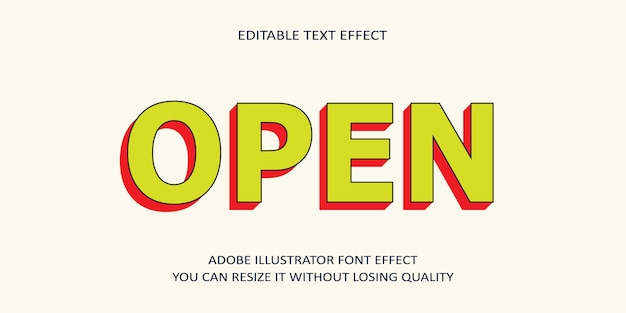 Open editable text Effect