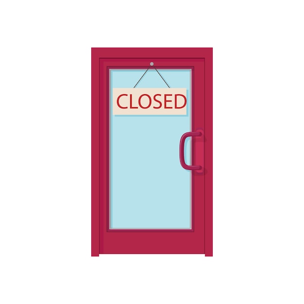 Vector open sign board hanging on the door icon in cartoon style on a white background