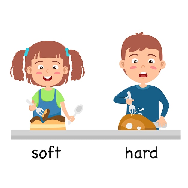 Opposite soft and hard vector illustration