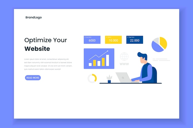 Optimize site illustration landing page