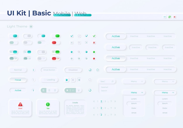 Option buttons UI elements kit