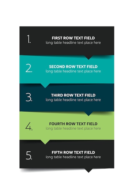 Option template table schedule banner Step by step infographic