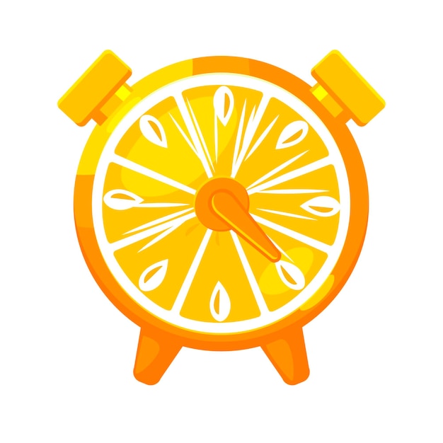 Orange clock game icon for animation and UI