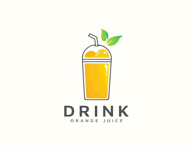 Orange juice logo design template