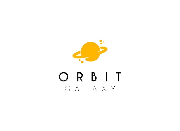 Vector orbit galaxy and planet space logo design vector illustration