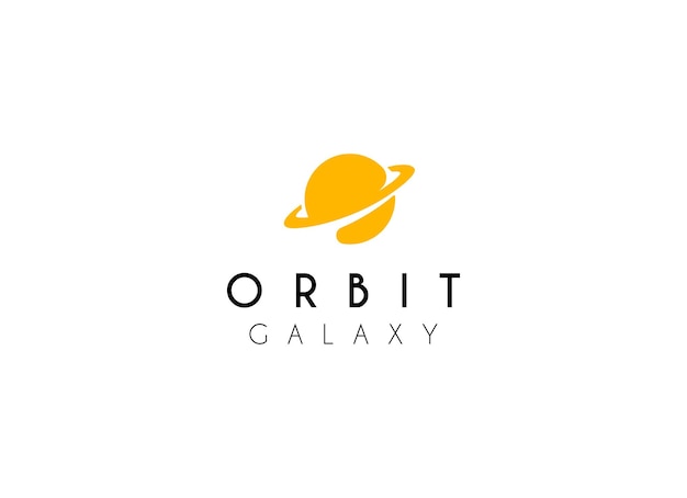 Vector orbit galaxy and planet space logo design vector illustration