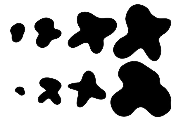 Organic abstract spot Organic irregular shapes stone or nature black blobs Abstract random pebble