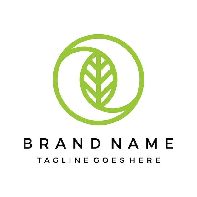 Organic tropical leaf logo design vector