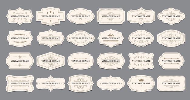 Ornamental label frames.