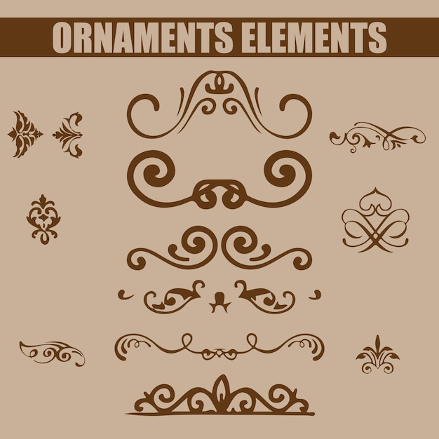 Vector ornaments elements floral retro corners frames borders stickers art deco design vector file