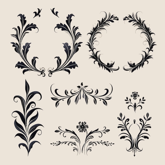 Ornaments vector set