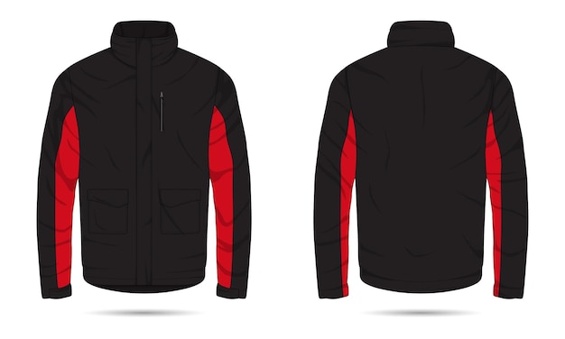 Outdoor jacket mockup front and back view