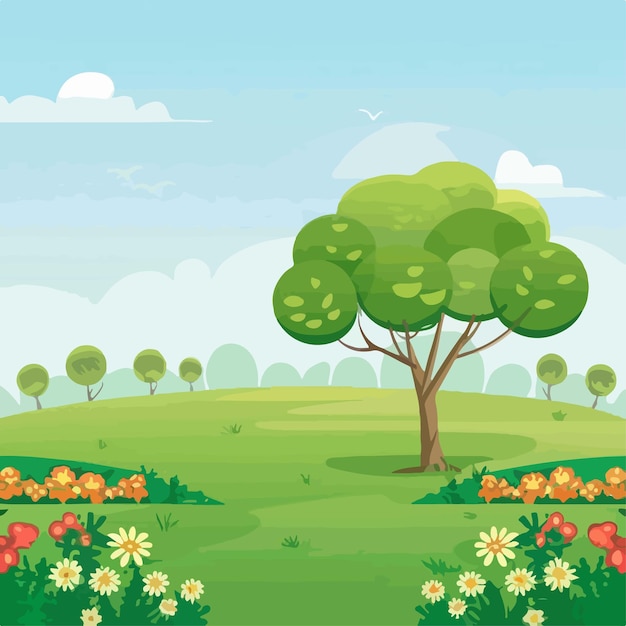 outdoor park landscape vector illustration