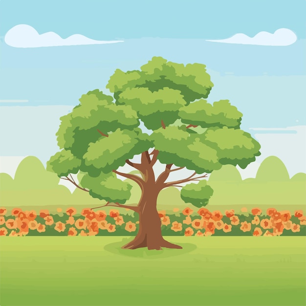 outdoor park landscape vector illustration