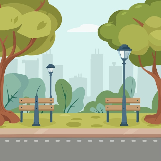 outdoor park landscape vector illustration