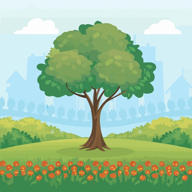 outdoor park landscape vector illustration