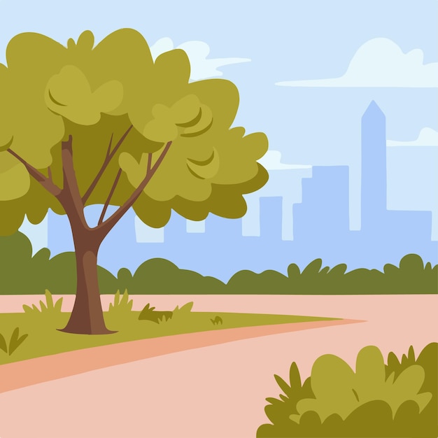 outdoor park landscape vector illustration