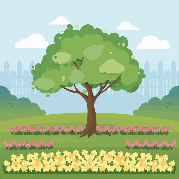 outdoor park landscape vector illustration