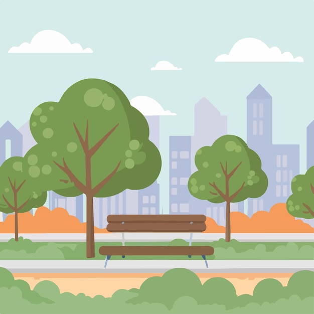 outdoor park landscape vector illustration