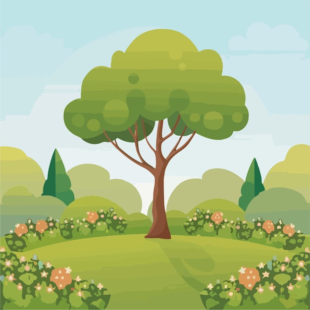 outdoor park landscape vector illustration