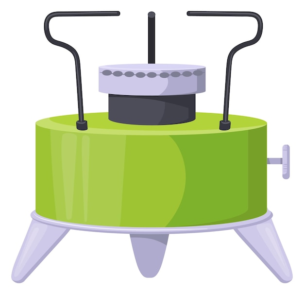 Outdoor stove for camping or picnic cooking cartoon icon