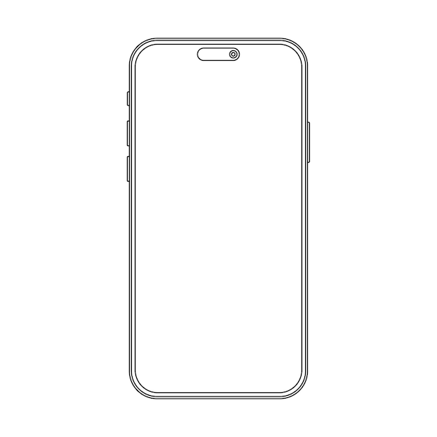 Outline line mockup template phone