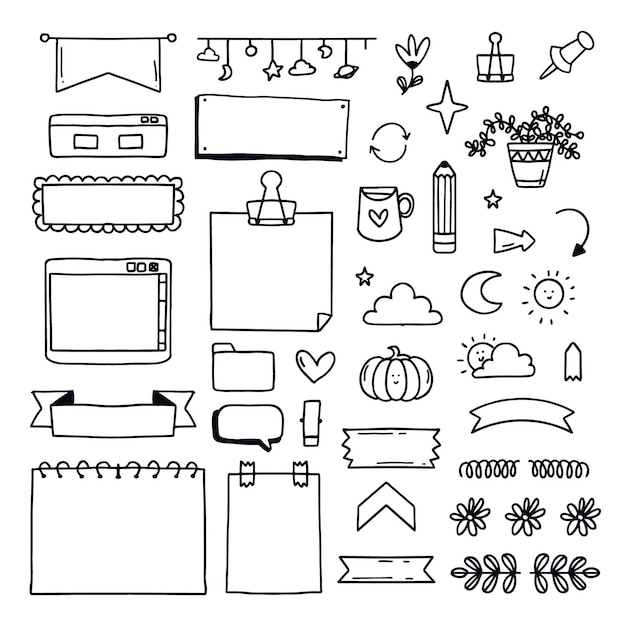 Pack of bullet journal elements