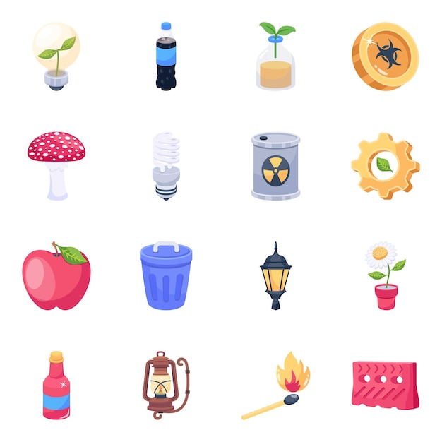 Pack of Ecology 2D Icons