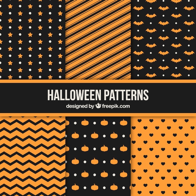 Pack of geometric halloween patterns