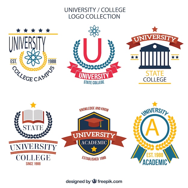 Vector pack of stylish college logos