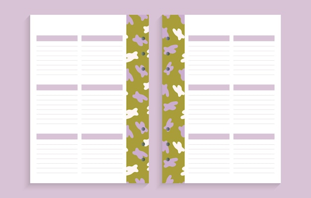 Page template for daily planning important dates or notes