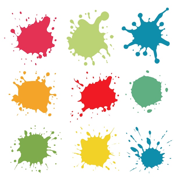 Vector paint splat colorful ink spots vector illustration