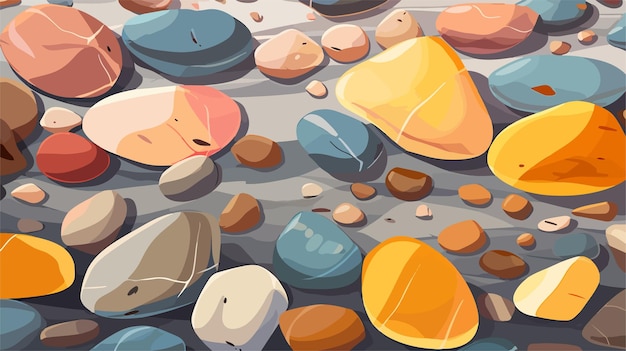 Vector a painting of a colorful rock with a colorful stone in the middle